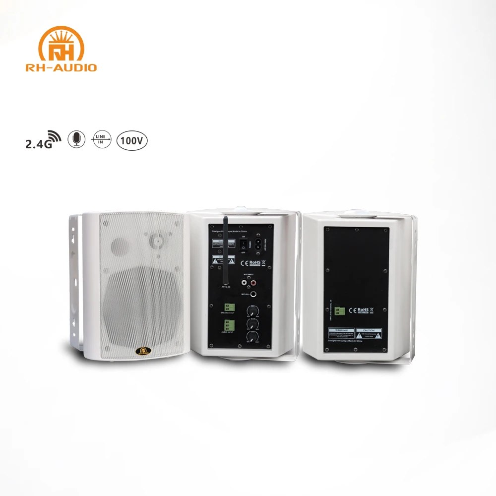 RH-AUDIO Wireless Wall Speaker with 2.4G Transmitter Built-in Amplifier for Classroom Teaching