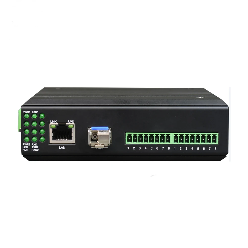 Industrial grade 2 channel RS/232/422/485 to Ethernet converter serial to TCP IP UDP