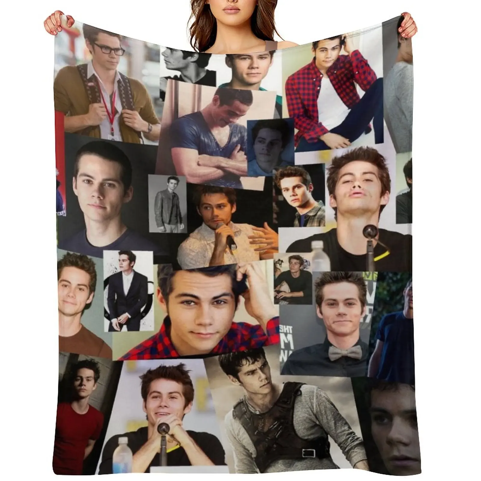 

Dylan Obrien Abstract Rectangular Collage Pattern Throw Blanket Soft Stuffeds blankets ands Luxury Designer Blankets