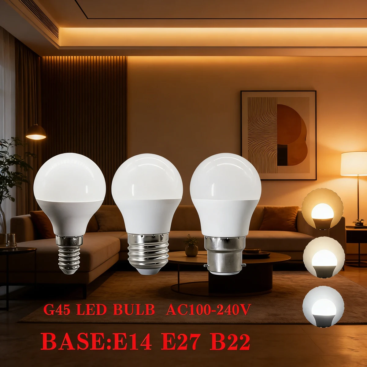 1-12PCS G45 LED Bulb E14 E27 B22 3W 5W 6W 7W AC100-240V Non-Flicker 3000K 4000K 6000K Mini Globe Bulb Eco-Friendly Home Lighting
