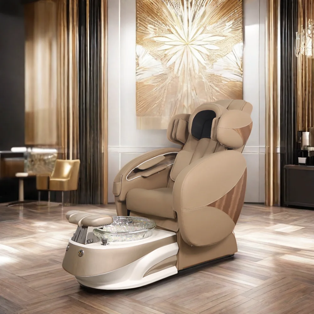 Factory Hot Selling Y Automatic Lying Chair Fabric Craft Foot Bath Spa Massage End Pedicure Chair