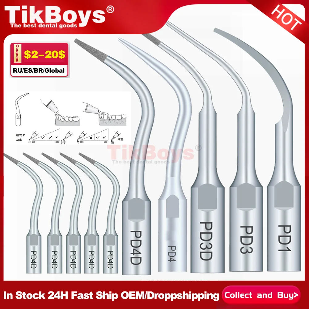 

Dental Subgingival Periodontal Ultrasonic Tips PD1 PD3 PD3D PD4 PD4D H3 for Satelec DTE Scalers Handpeice ablatore ultrasuoni