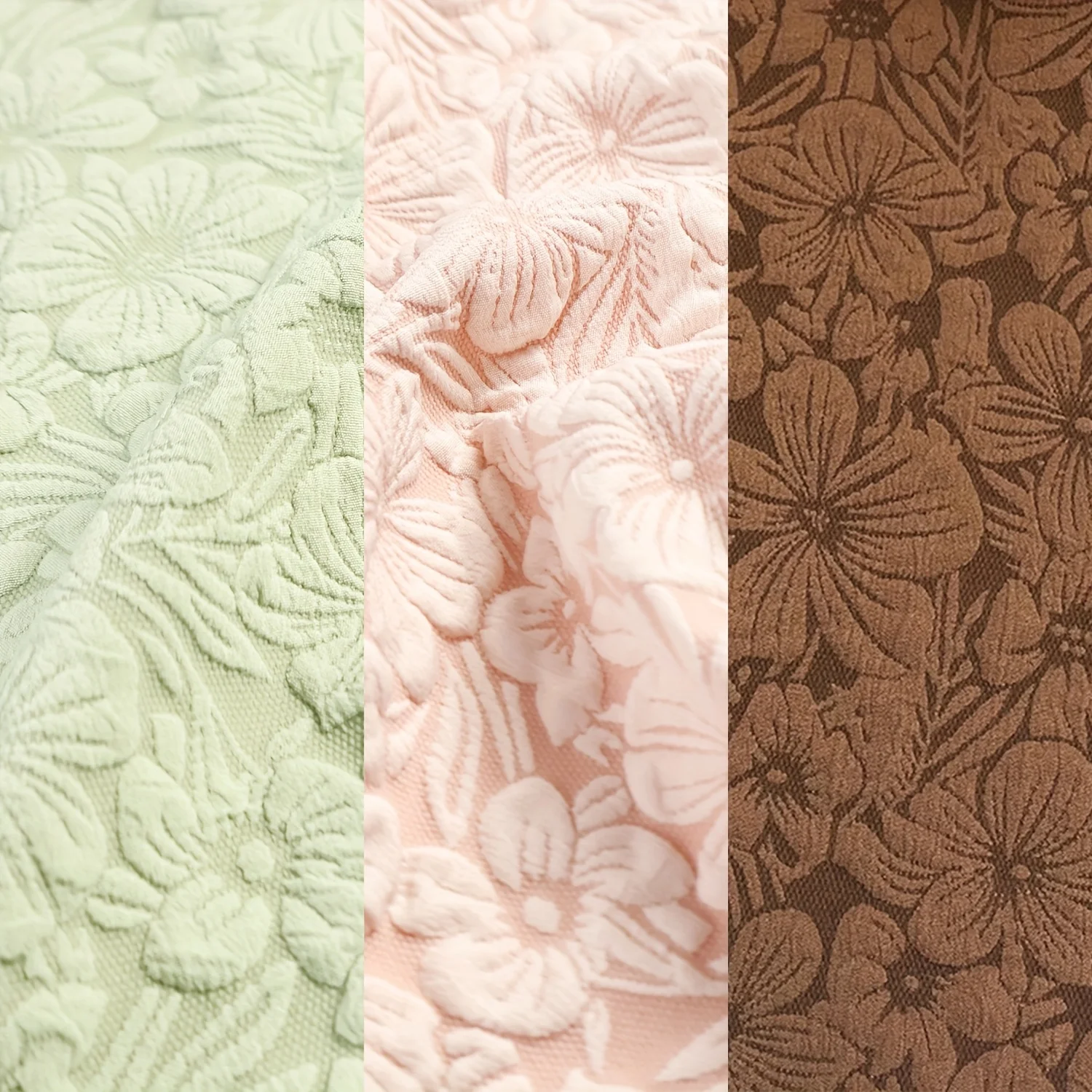 2 Yeads Silhouette Three-Dimensional Stretch Retro Multi-Color Flower Relief Dark Pattern Jacquard Fabric