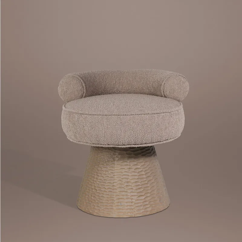 Wabi-Sabi Style Cashmere Upholstered Wood Ottoman Shoe Bench Versatile Vanity Stool Apartment Villa Living Soft Eco-Friendly
