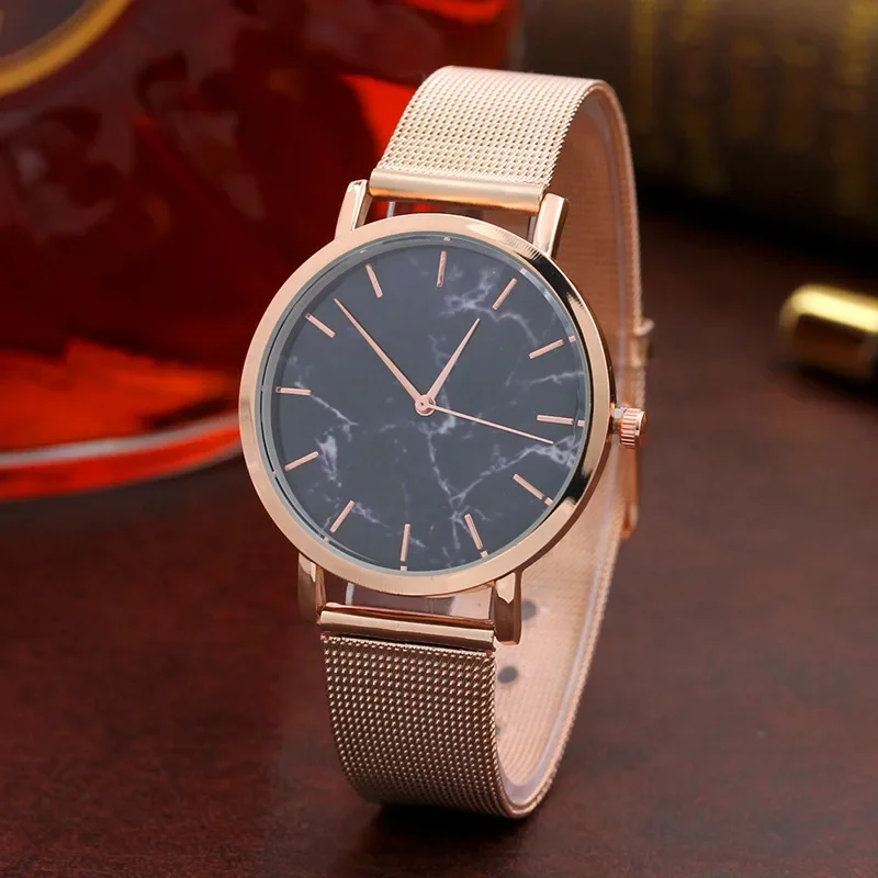 

Women Watches 2019 Fashion Marble Watch Women Casual Watches Stainless Steel Quartz Watches bayan kol saat montres femme