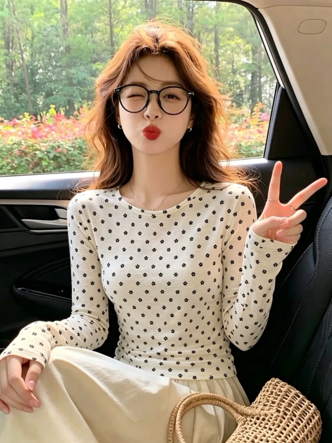 Korean Style Long Sleeve T-Shirt Women's Early Autumn Thin Layer Wear under Shirt Inner Wear High End Small Capital Top