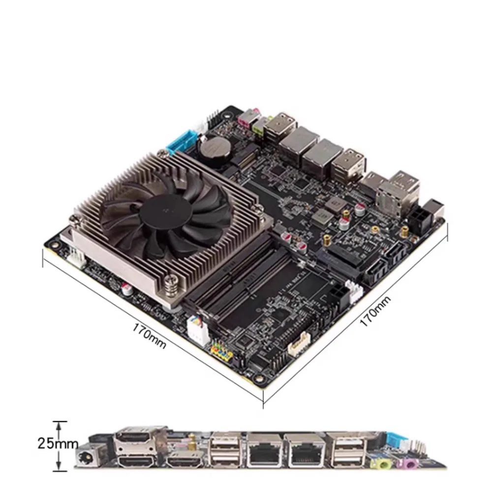 NAS Motherboard AMD R5 5600U 5800U 17x17 Mini-itx industrial control motherboard 3xHDMI 2x2.5G LAN Mini PC