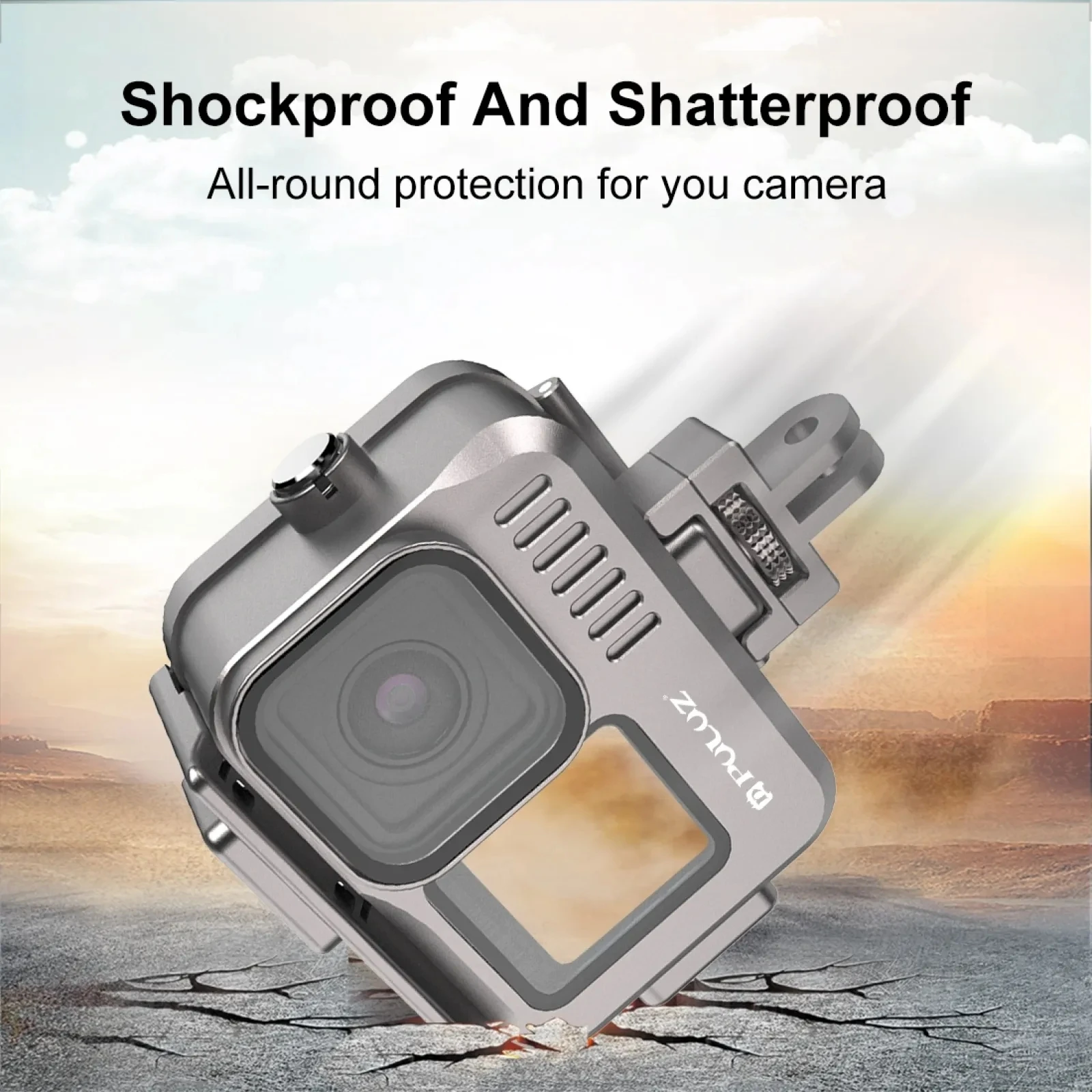 PULUZ 40m Aluminum Alloy Waterproof Case for GoPro Hero11/10/9 Black Action Camera Protective Case Diving Cover Waterproof Shell