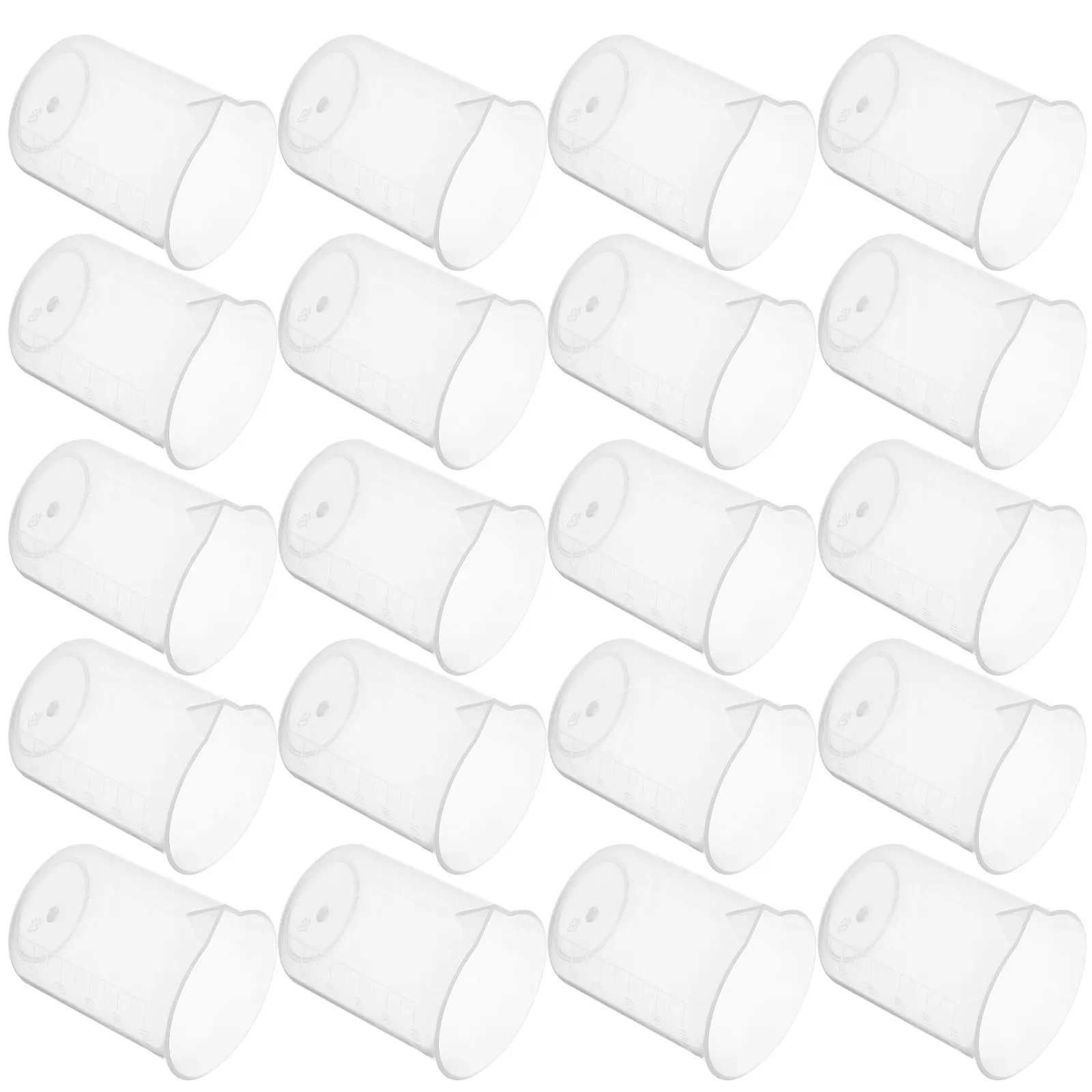 20Pcs 100Ml PP Plastic Measuring Beakers Graduated Liquid Container for Lab Household Baking Acid Alkali Resistant Thick Wall