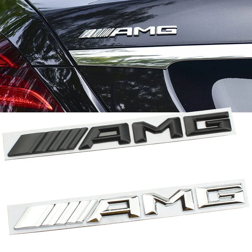 3D Alloy Logo AMG Emblem Letters Car Trunk Badge For Mercedes Benz W204 W205 W176 W177 W212 W213 AMG Sticker Accessories