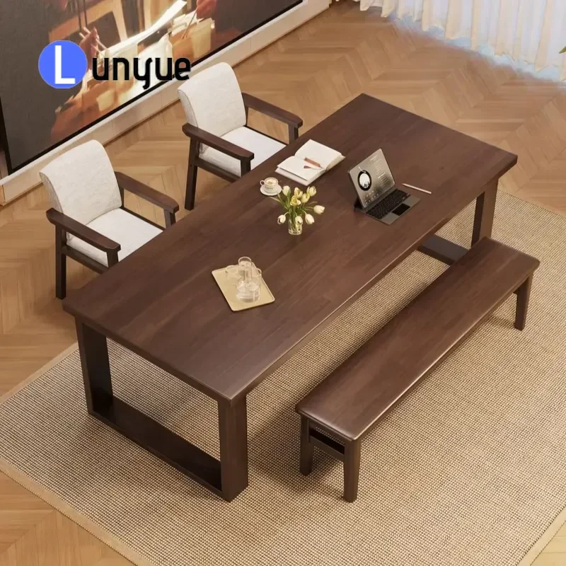 Modern Rubber Wood Dining Table Multi Scene Use Durable Furniture for Dining Room Kitchen Home Decor Stylish Design