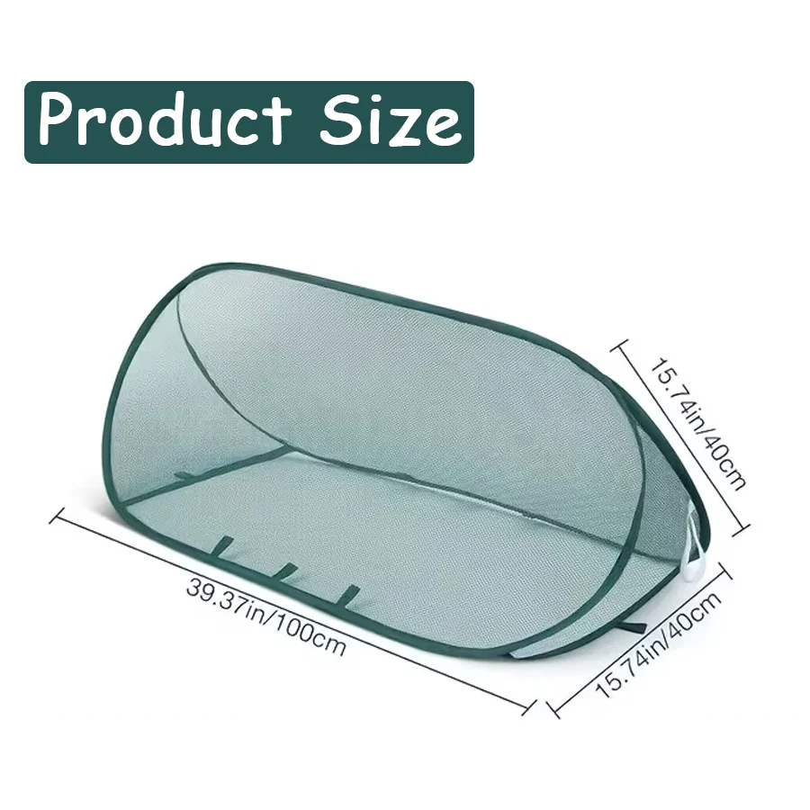 1Set Pop-up Plant Protection Cover, with Ground Peg Foldable Yard Garden Mesh Cage for Vegetable Fruit Flower Plants Growing XJM