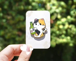 Soju Cat Enamel Pin | Calico Cat  | Cute Animal