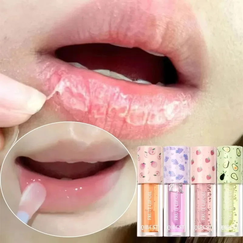 Idratante Sapori di frutta Olio per labbra Idratante Specchio lucido Luce Labbra Cura Trucco Cosmetico Idratante Trasparente Acqua Lucidalabbra