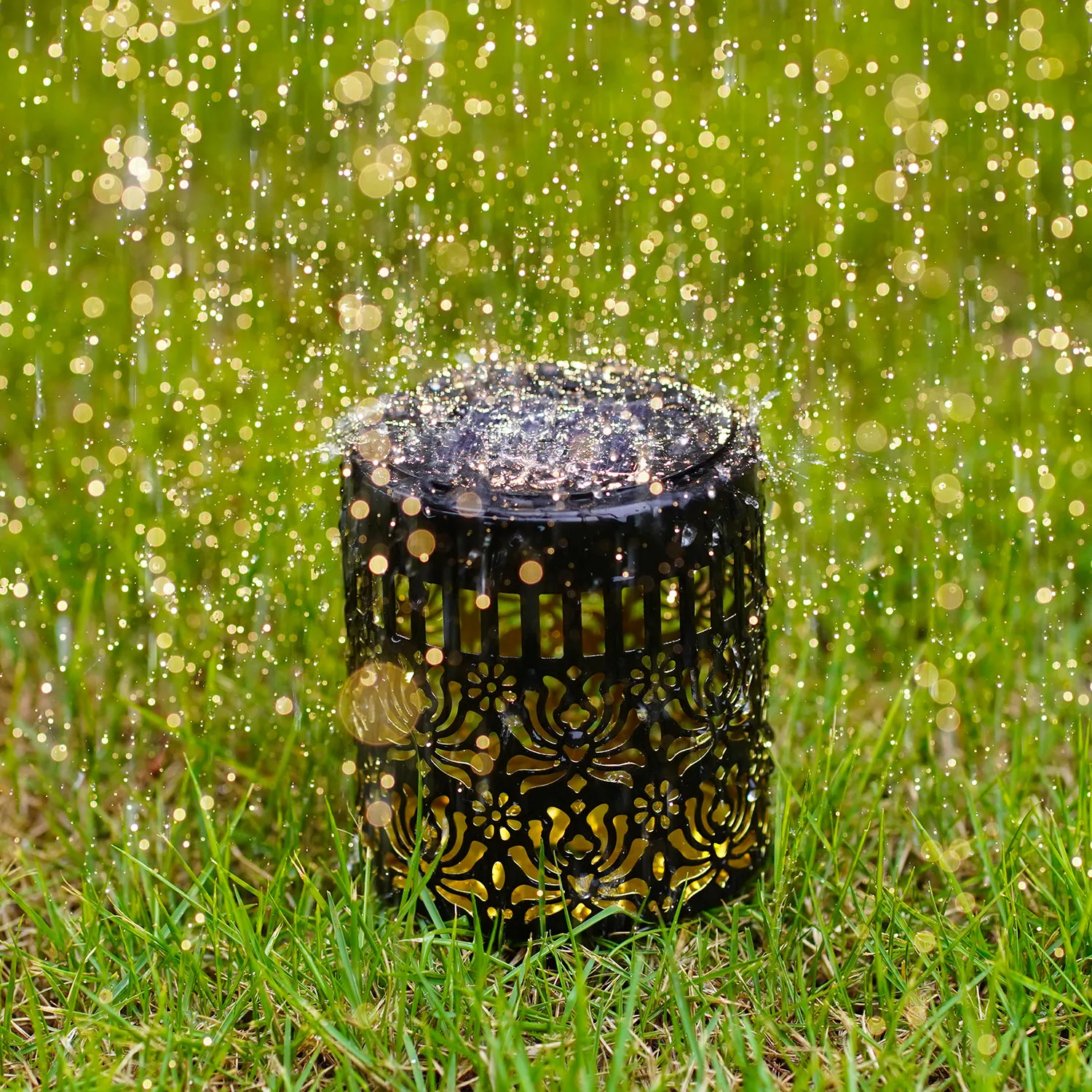 عبوة من مصابيح الحائط الفاوانيا الشمسية - تصميم الفاوانيا المجوفة، إضاءة ديكور للحديقة الخارجية، ضوء حديدي للفناء، هدية للحفلات #4