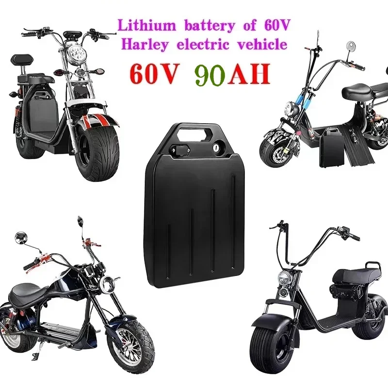 New 18650 high-capacity lithium battery, 60V20AH-100AH lithium battery pack, suitable for 250-2000W, with charger included