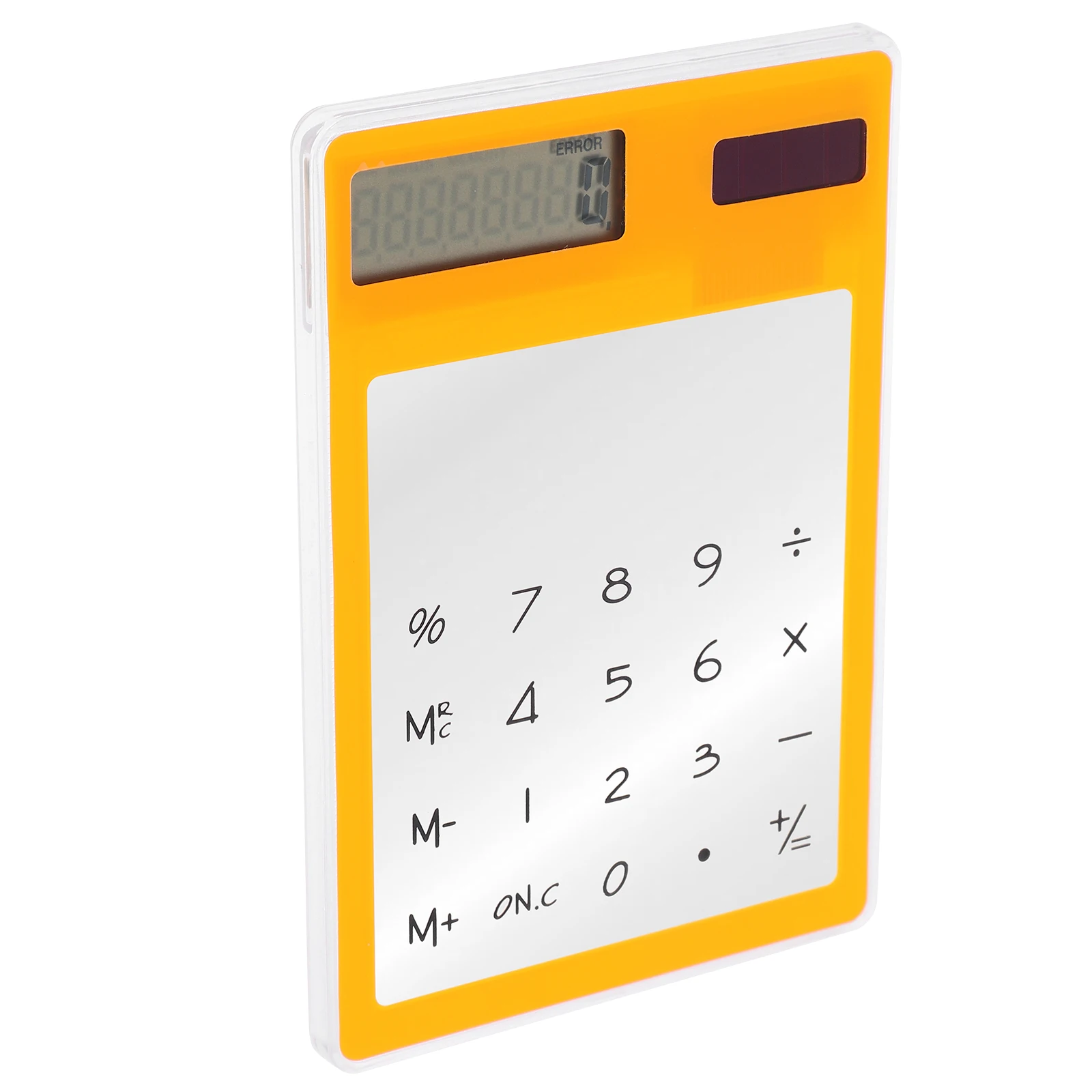 

Solar Powered Touch Screen Calculator Mini Transparent Handheld Office School Use Portable Automatic Off 8 Display