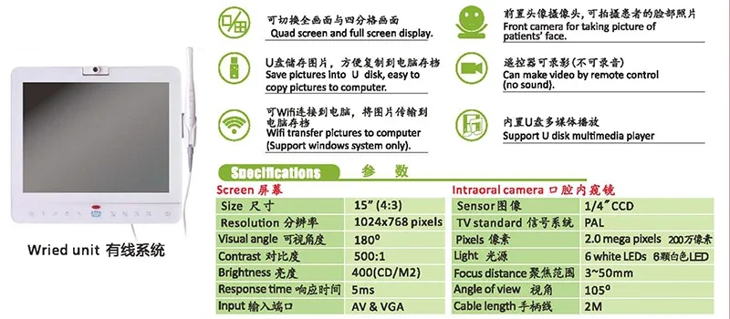 den-tal intraoral camera with