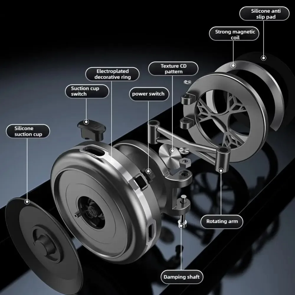 

Vacuum Suction Two-way Magnetic Bracket Folding Electric Suction Cup Mobile Phone Holder Stable 360 Degree Rotating Car Bracket