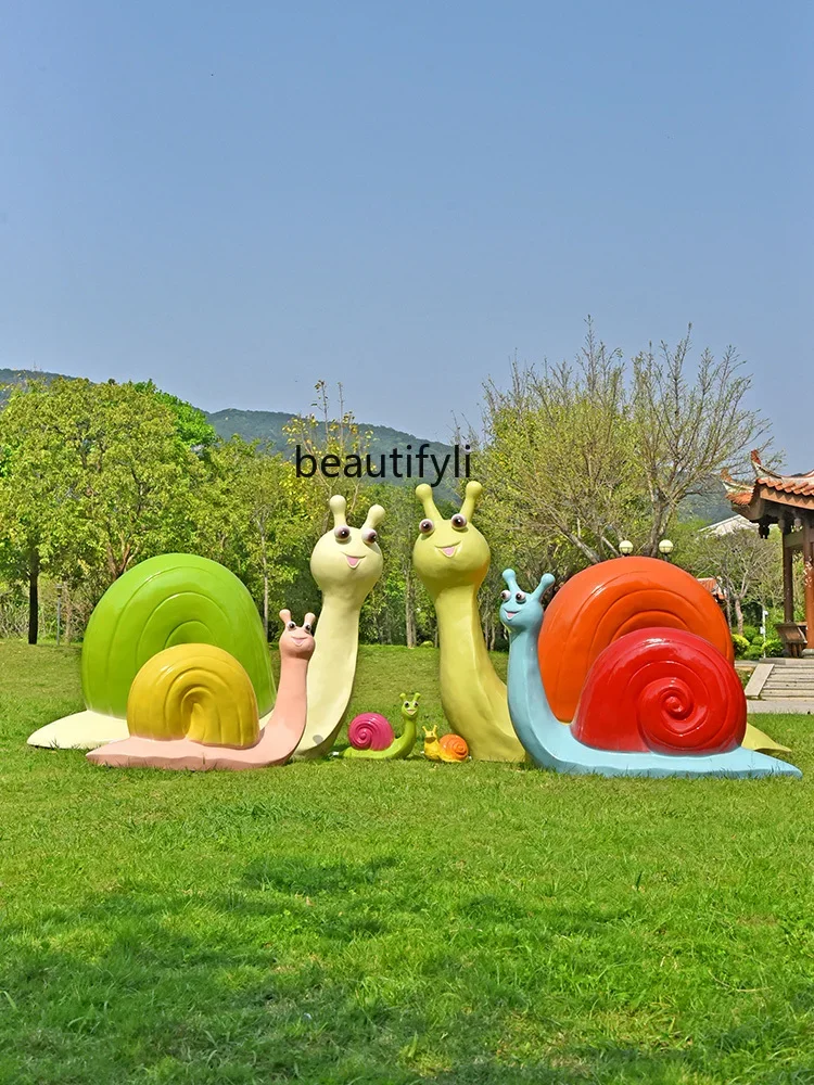 

Artificial Grass Planting Park Landscape Sculpture FRP Flower Garden Outdoor Decoration Animal Ornaments