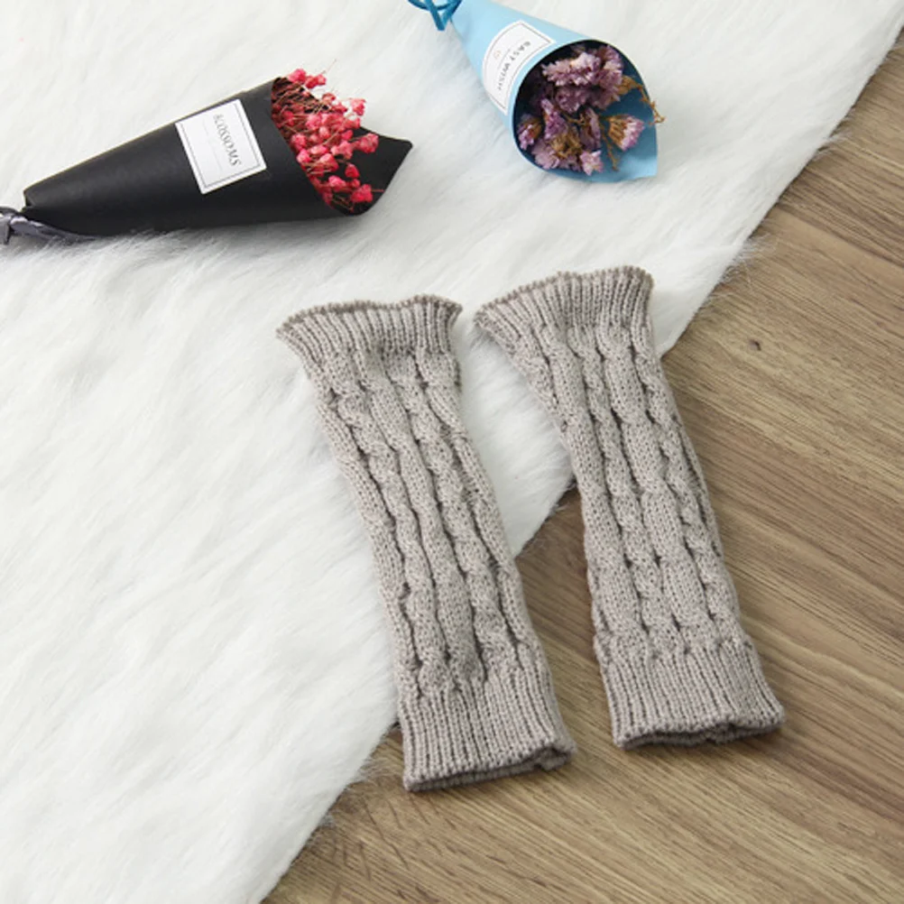 20 سنتيمتر للجنسين الشتاء محبوك أصابع قفازات الذراع كم الإبهام ثقب طويل تدفئة لينة مريحة تنفس قفازات دافئة للرجال