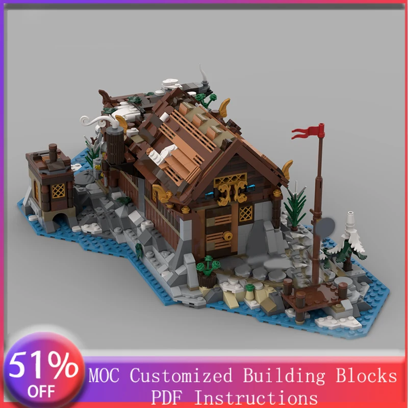 

1498 PCS Modular Building Longhouse Banquet Hall MOC Customize Modular Building Block Creative Design DIY Boy Holiday Toy Gifts