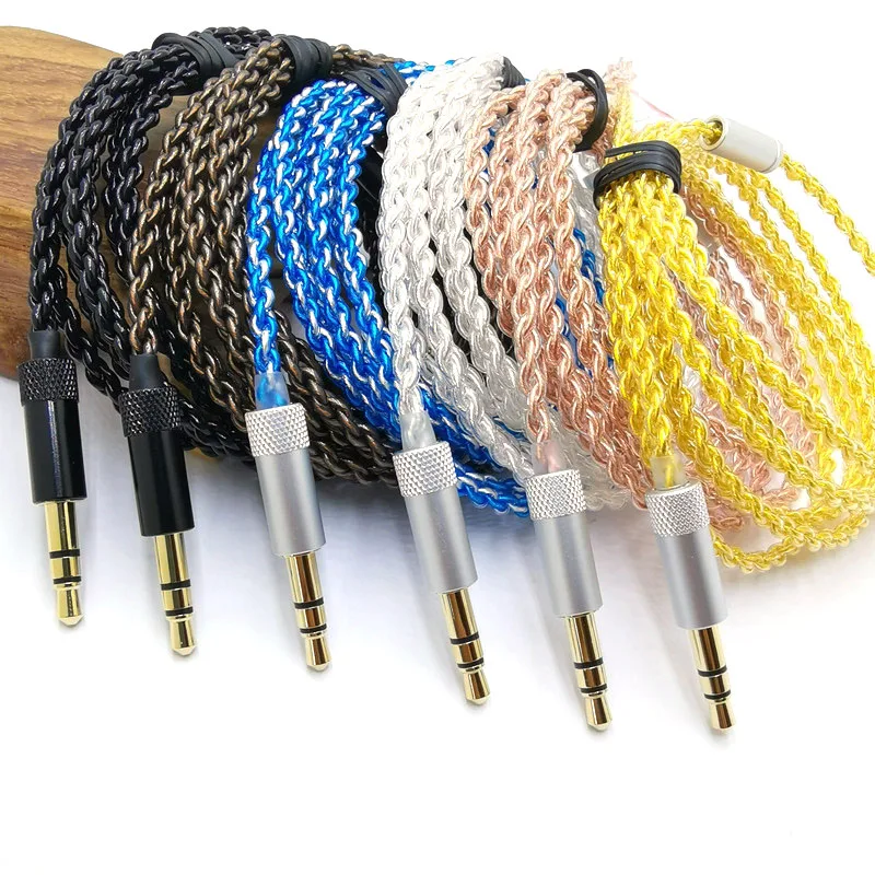 Cavo di ricambio fai da te da 1,2 m Cavo aggiornato placcato argento da 3,5 mm Cavo a 4 fili per la riparazione Cavo per auricolari HIFI fai-da-te