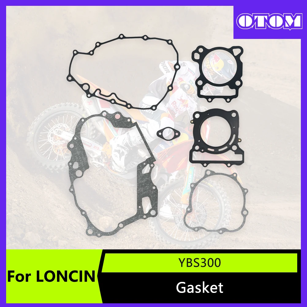 

OTOM Motorcycle Engine Gasket Kit Cylinder Head Gasket for LONCIN YBS300 Complete Gasket Kit Crankcase Seal Gasket