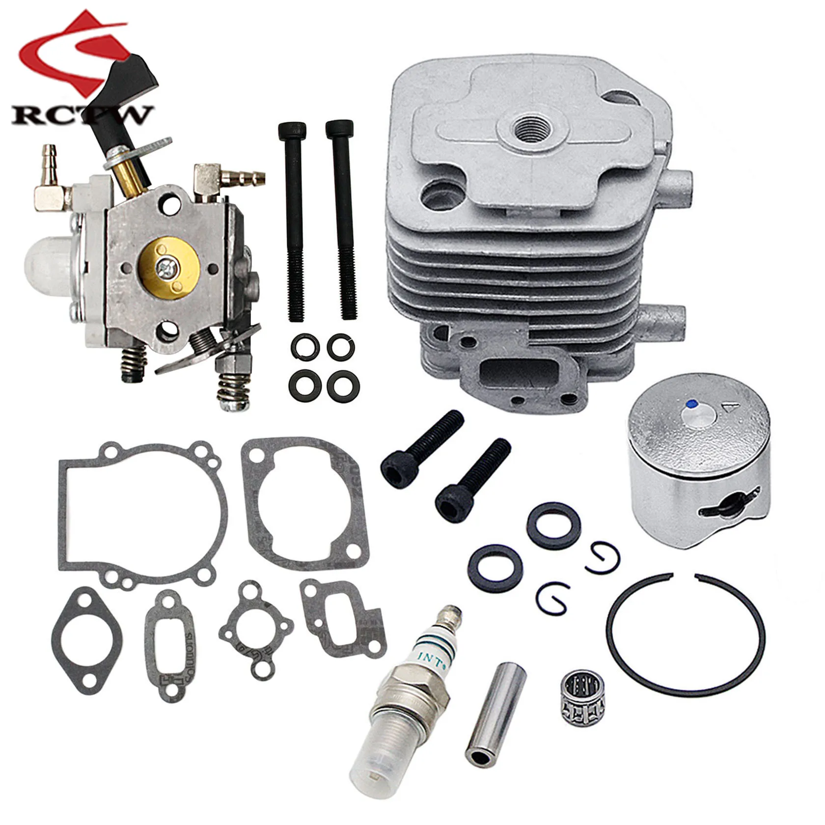 2 Gat 29cc Cilinder of Carburateur Kit voor 1/5 Hpi Rofun Rovan Km Baja 5B 5T 5SC FG Losi 5ive T GoPed Rc Auto Gasmotoren Onderdelen