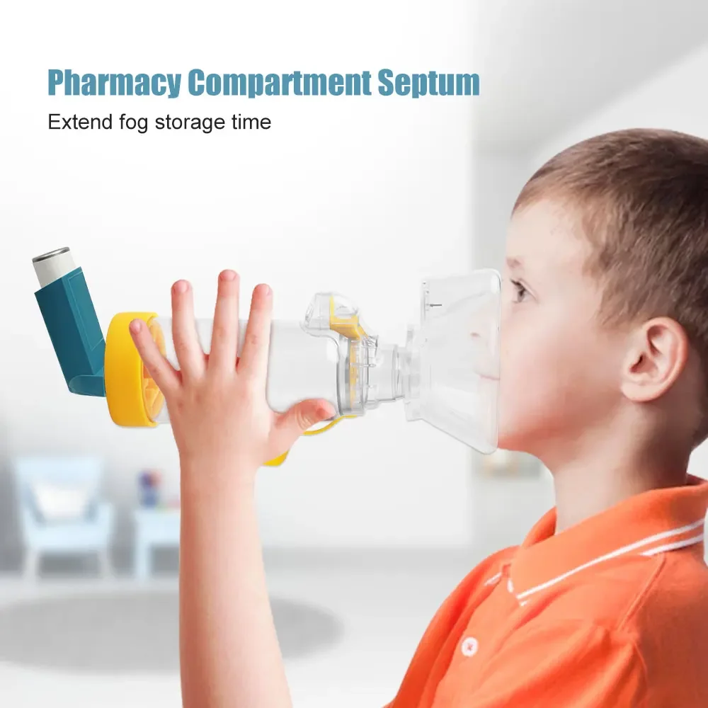 Automizer Asthma Spacer Inhaler Spacer Mist Storage Compressor Aerosol Cabin Nebulizer Tank with Mask Cup for Adult Child Baby