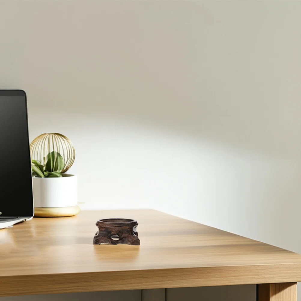 

2Pcs Wood Sphere Display Stands Crystal Ball Holders Egg Stone Rock Base for Home Decor Dark Brown Sphere Base