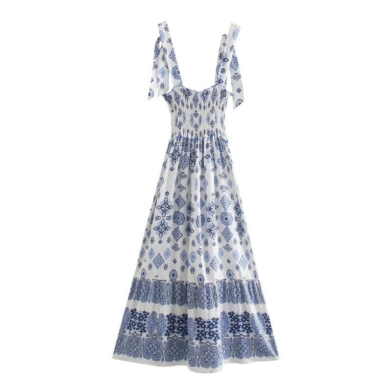 

Sling Dress Women Long Dresses Print Vestidos Streetwear High Waist Slim Fit Sleeveless Elegant Y2k Maxi Party Club Summer