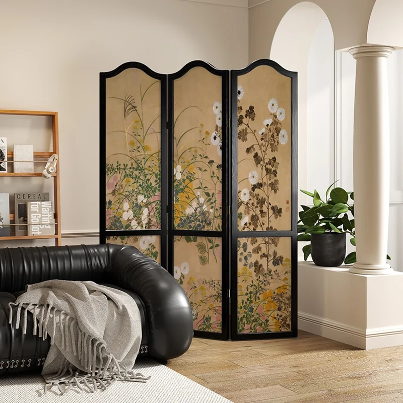 

New Chinese screen partition, antique folding mobile living room, American French bedroom, solid wood office, household