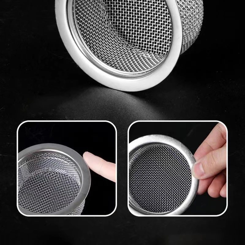 

Stainless Steel Kitchen Sink Strainer Thickened Anti Clog Drain Filter Universal Leak Proof Mesh For Sink Basket Debris Catcher