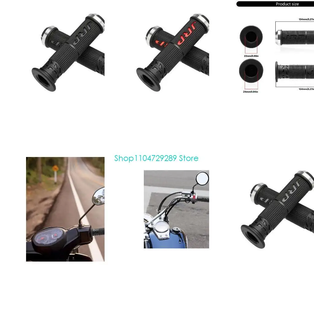 D8KE Lightweight Aluminum Motorbike Hand Grips with Ergonomic Curves for Reduced Fatigue During Long Rides Improved Stability