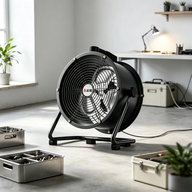 12 Inch Industrial Floor Fan 3 Speed 121W Aluminum Blade High Velocity Blower for Factory Workshop Warehouse Outdoor Use 산업용 선풍기