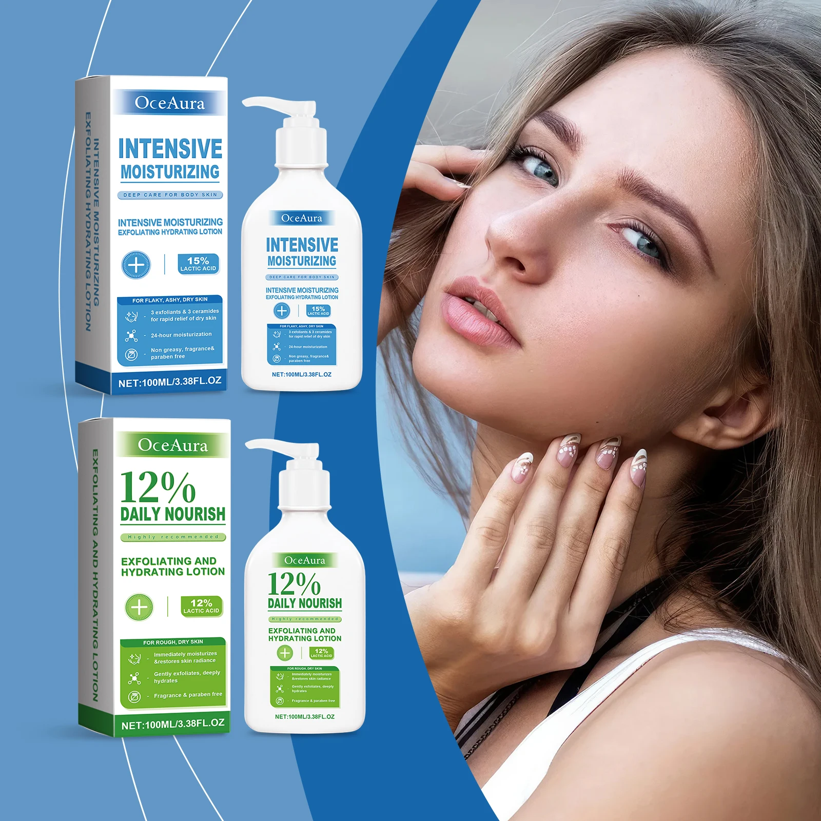 OceAura Moisturizing Body Cream for Chicken Skin Remover Deep Hydration Body Exfoliator Daily Care Body Lotion Large Capacity