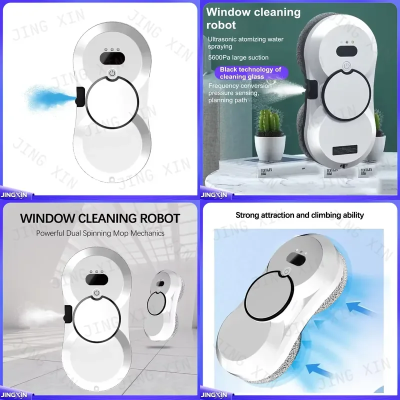 Custom for Smart Window Cleaning Robot Auto Spray Electric Glass Cleaner Remote Control 2800Pa Strong Suction Home High Rise