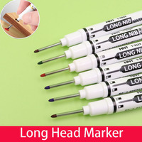 10Pcs/Set 20mm Deep Hole Long Nib Head Markers For Metal Pen Waterproof Bathroom Woodworking Decoration Multi-Purpose 5 Color