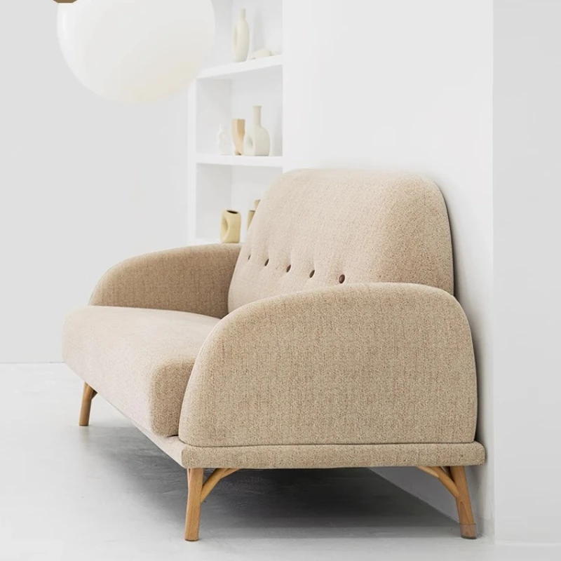 

Small Nifty Sofa Nordic Simple Fabric Sofa Living Room Single Multiplayer Straight Row Sofa