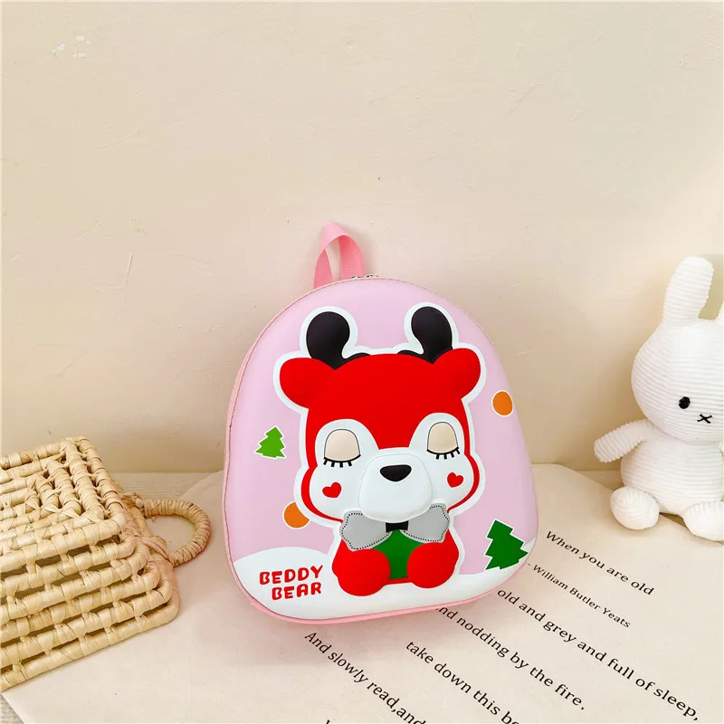 New Children's Hard Shell Bag Cartoon Fawn Kindergarten Backpack 3-6 Years Old Boys and Girls PVC Eggshell Bag Children Gift