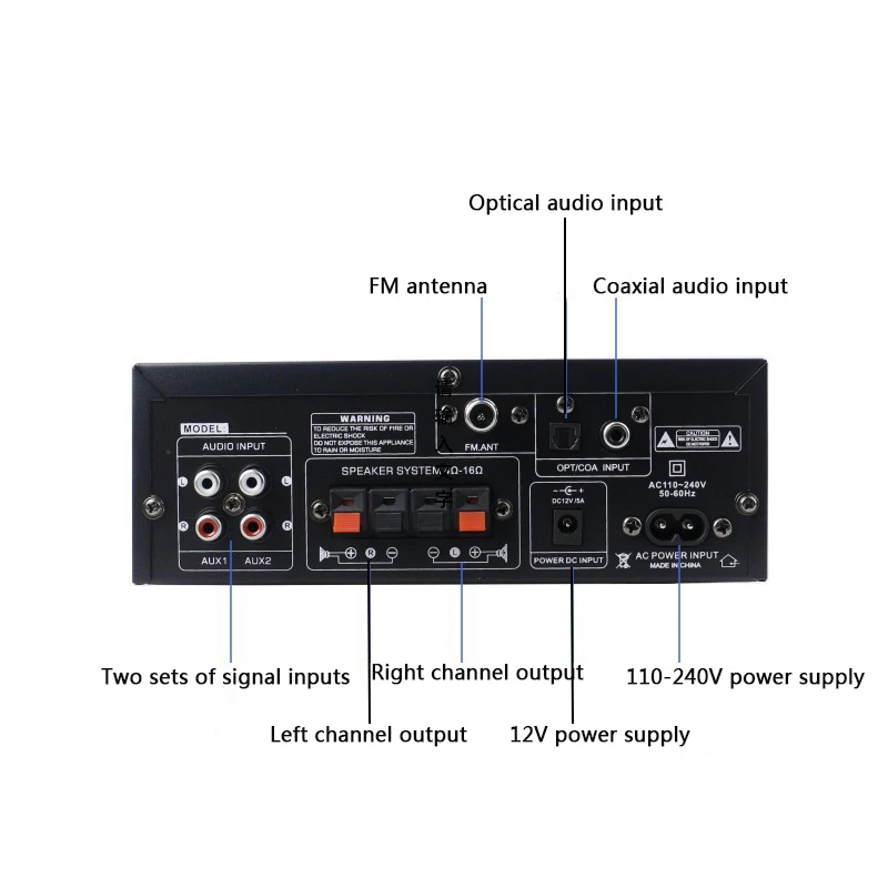 Imagem -02 - Amplificador de Som Estéreo Digital Ak55 900w 2.0 Channel Bluetooth 5.0 Hifi Subwoofer 2.0 450w Mais 450w