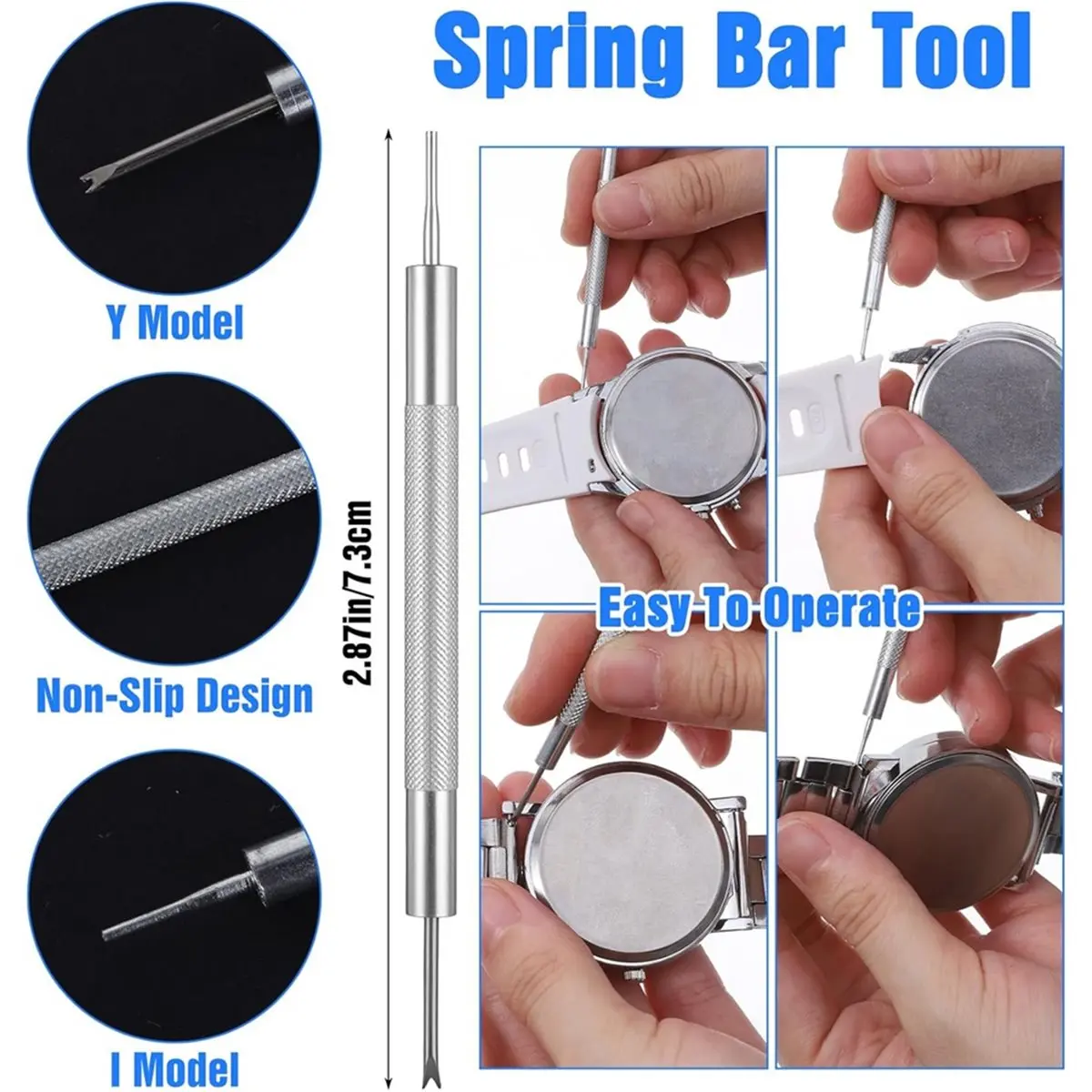 A903P ~2Pcs Watch Link Removal Tool Kit, Watch Kit Link Remover Metal Bracelet Removal Kits with Pin Pusher for Band Sizing
