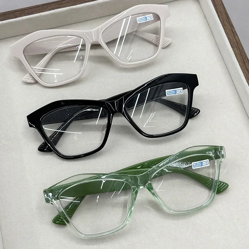 2024 Anti Blue Light Eyeglasses Ultra Light Unisex Transparent Reading Eyewear Retro Cat Eye Small Frame Presbyopia Glasses