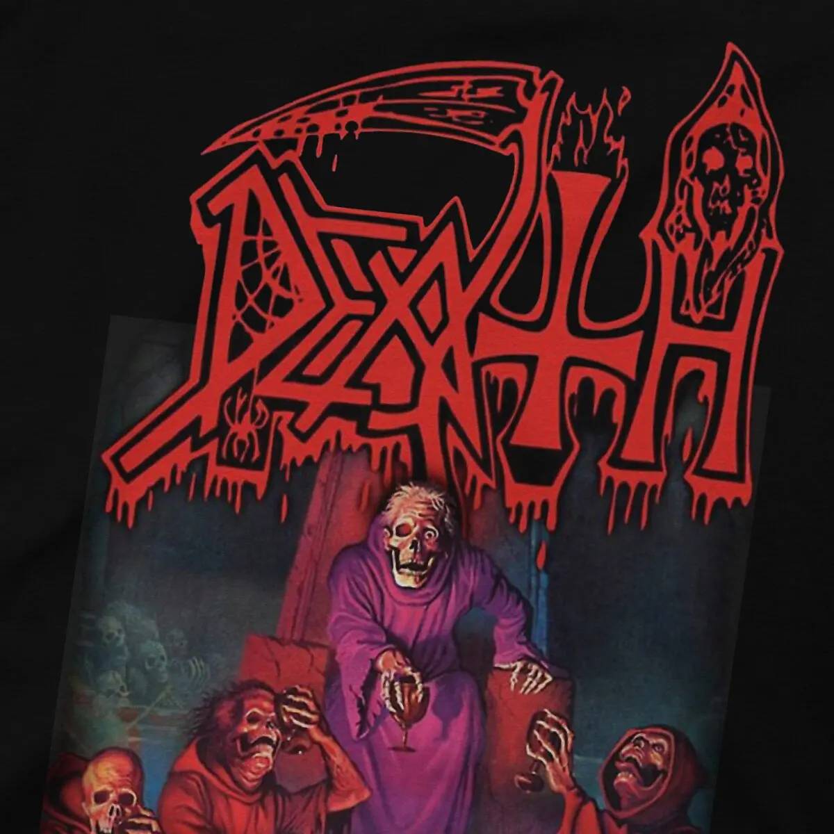 Funny Death Scream Bloody Gore T-Shirt Men Round Neck 100% Cotton T Shirts Sabbath Short Sleeve Tee Shirt Gift Tops