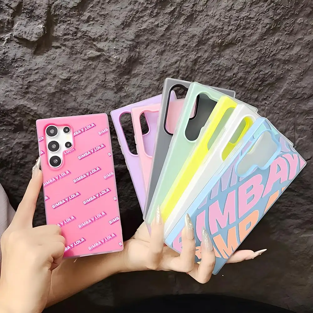 Funda de Teléfono de TPU Suave Transparente para Samsung S22-S26, Funda 2 en 1 Desmontable con Tarjetero Multicolor B-B-BimbaeS y L-L-LolaeS