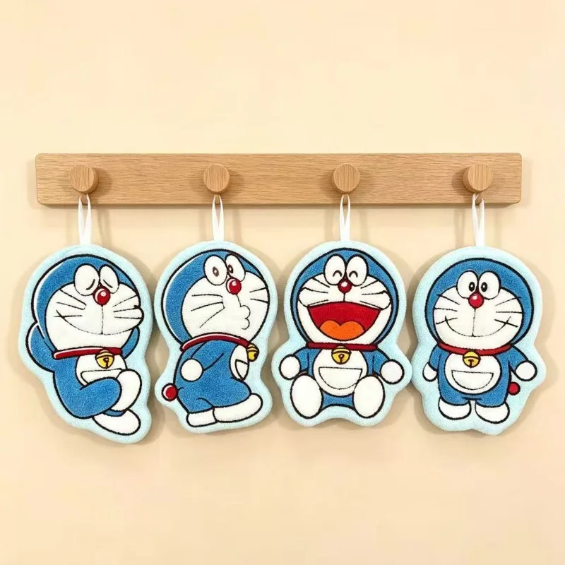 Doraemons Cute Hanging Towel Kitchen Hand Towels Bathroom Soft Absorbent Handkerchief Cartoon Anime Character Kawaii Dishcloth