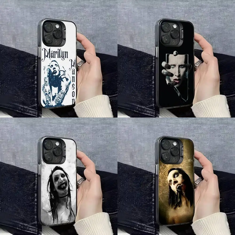 

M-Marilyn Manson Phone Case For iPhone 16,15,14,13,12,11,Mini,Pro,E,SE4,XS,MAX Black Candy Matte Box
