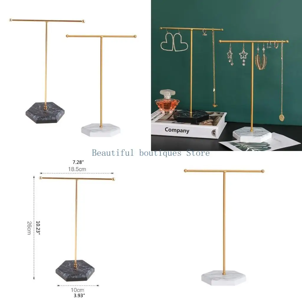 

U4LF Металлическое колье держатель ювелирных ювелирных украшений Организатор Стенд с базой W/