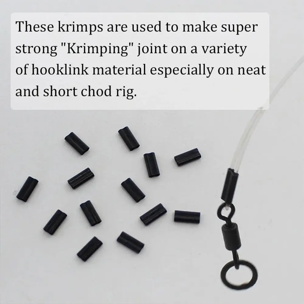 Tube de sertissage de fil de pêche à double naren carbone, accessoires de connecteur à sertir, 0.6mm, 0.7mm, 50 pièces